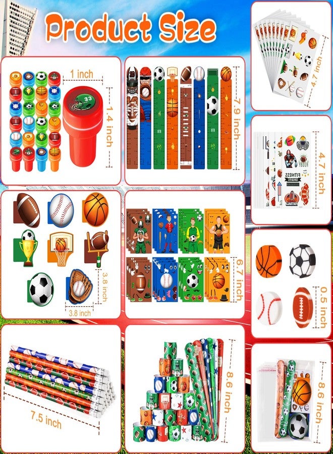 BenLouis 240Pcs Sports Party Favors Football Basketball Soccer Baseball Pencils Stickers School Stationery Bulk for Kids Sports Party Team Gift Fillers School Classroom games Rewards Supplies - Image 3